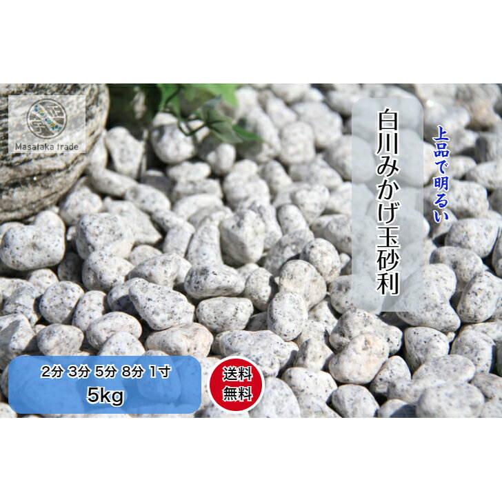 みかげ玉石 5kg 庭石 グレー系 特選天然石 和風御影玉砂利 ガーデニング 外構 園芸 5サイズ 2分(6～9mm) 3分(10～15mm) 5分(15～20mm) 8分(20～25mm) 1寸(28～35mm)