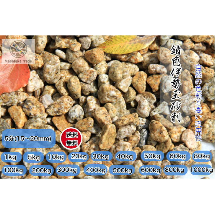 庭石 玉砂利 錆色玉石 5分(15～20mm) 特選 和風伊勢ゴロタ石 和風 お庭 外構 ガーデニング