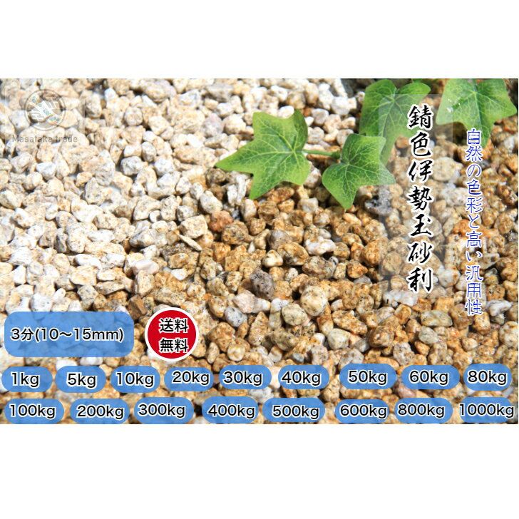 庭石 玉砂利 錆色玉石 3分(10～15mm)特選 和風伊勢ゴロタ石 和風 お庭 外構 ガーデニング