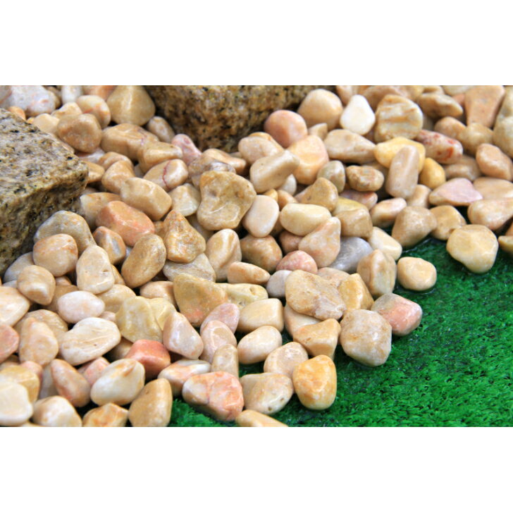 玉石 化粧砂利 庭石 20kg 黄色 イエロー 洋風ガーデニング お庭 外構 4サイズ選べます 2分(6～9mm) 3分(10～15mm) 5分(15～20mm) 8分(20～25mm)