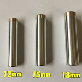 ジュラルミン削り出し印鑑ケース15.0mm用ボディ:シルバー/キャップ:ゴールド