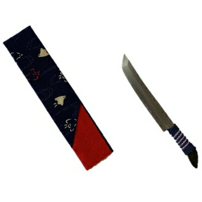 肥後守(ひごのかみ)ミニ御守り刀 フラワーネイビー×パープル