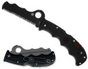 SPYDERCO（スパイダルコ） ASSIST アシスト オールブラックVG10 チタンコーティングブレードFRN ガラス繊維強化ナイロンレスキューツール ホイッスル 笛付ウィンドブレーカー ガラス割突起付半波 背止めロッククリップ付 50343