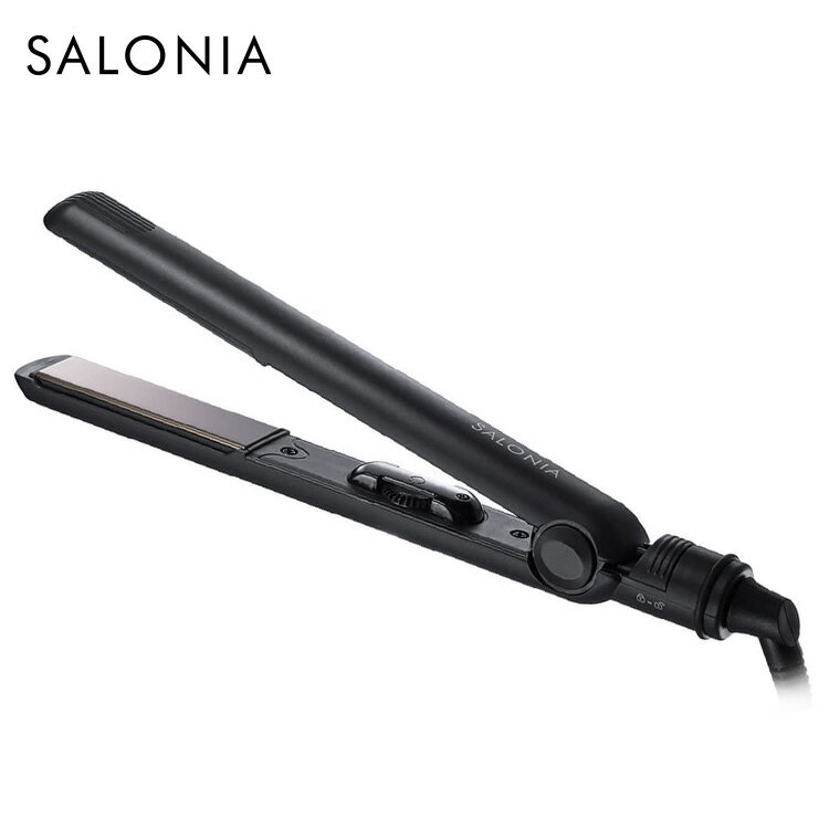 【500円OFFクーポン】サロニア SALONIA ストレートヘアアイロン 24mm ブラック SL-004S【SL004S ストレートアイロン ヘアケア サロン帰り 自宅 レア髪 MAX230℃ 海外対応 マイナスイオン アイロン プレゼント ギフト】