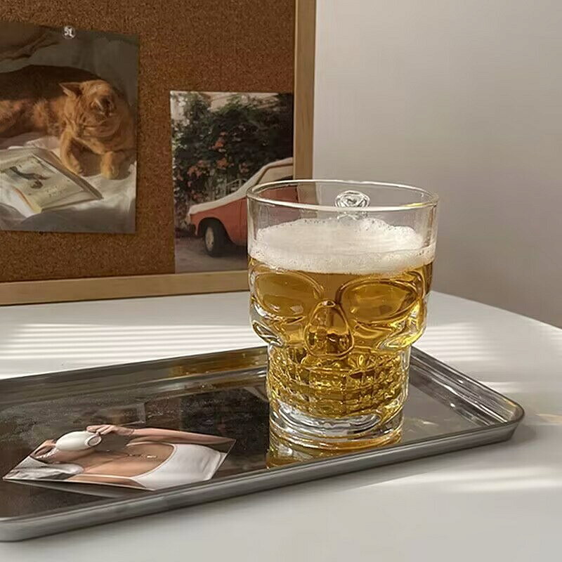 グラス ビールジョッキ 面白い スカル ビールグラス 500ml ウイスキーガラス カップ 清酒 洋酒 ワイン 日本酒コップ 酒器 雑貨 インテリア ギフト プレゼントの商品画像 2