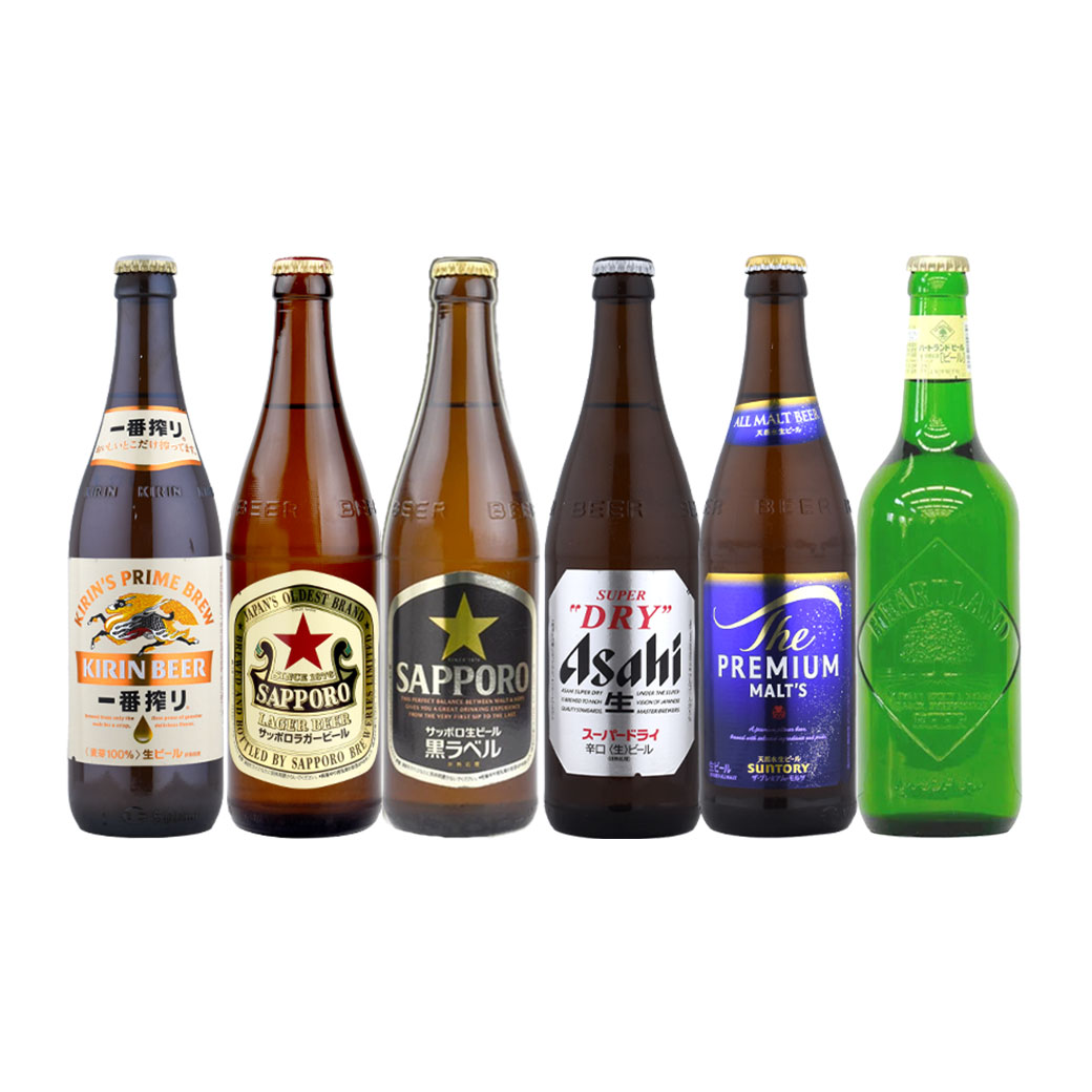 酒宝庫 MASHIMOの父の日 ギフト瓶ビール中瓶 国産4大ビールメーカー 6種類アソートセット 500ml×6本｜アングル2