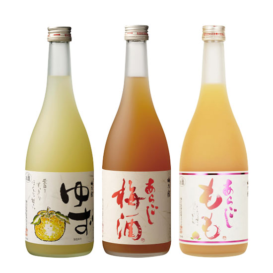 梅乃宿酒造 絶品 和の果実酒シリーズ飲み比べ お試し3本セット 720ml （あらごし梅酒 あらごしもも ゆず酒） 送料無料