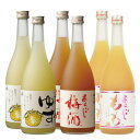 梅乃宿酒造 絶品! 和の果実酒シリーズ飲み比べ 720ml 6本セット (あらごし梅酒 あらごしもも ゆず酒) 送料無料