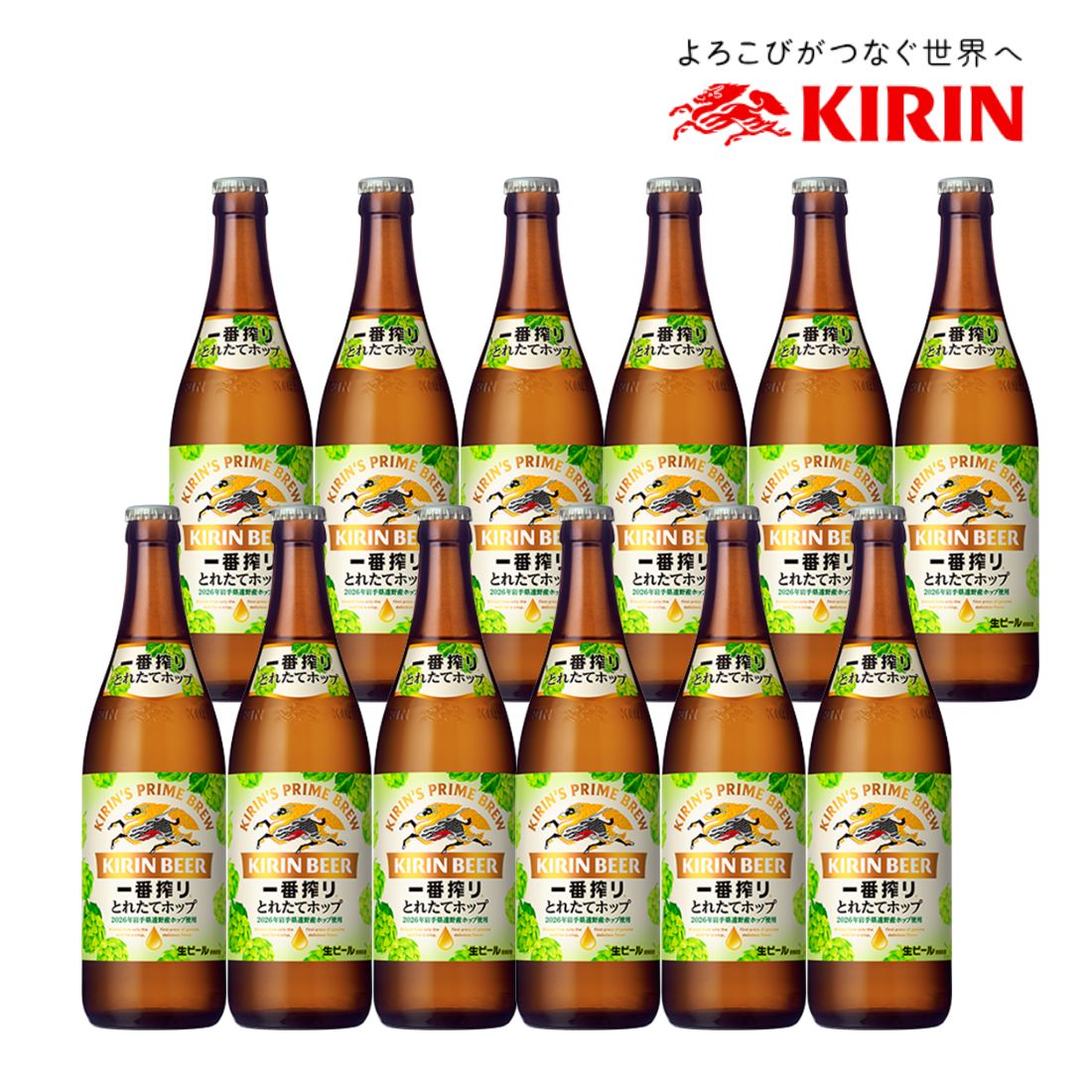 予約販売 11月17日発売予定 瓶ビール キリン一番搾り とれたてホップ生ビール 中瓶 500ml 12本セット 送料無料