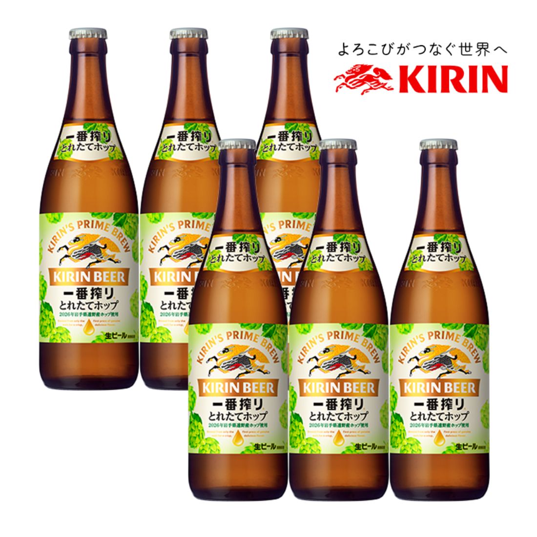 予約販売 11月17日発売予定 瓶ビール キリン一番搾り とれたてホップ生ビール 中瓶 500ml 6本セット 送料無料