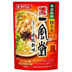 〔賞味期限2025年2月27日〕ダイショー 名店監修鍋スープ　一風堂博多とんこつ赤丸新味 700g（3～4人前）×1個　〔訳アリ〕〔割引〕〔現品限り〕〔在庫処分〕