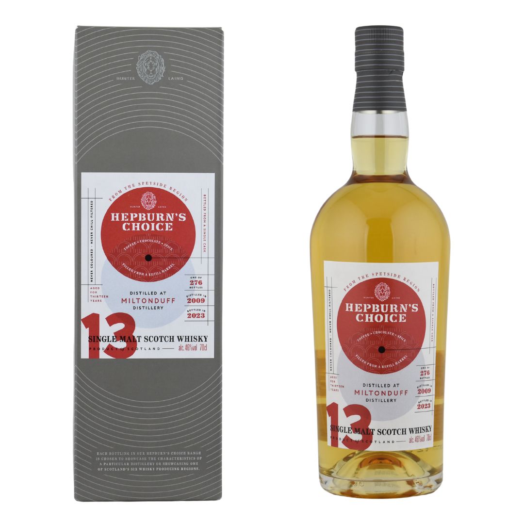 ウイスキー 46度 ミルトンダフ 2009 13年 ハンターレイン ヘップバーンズチョイス 700ml 1本 箱入 正規