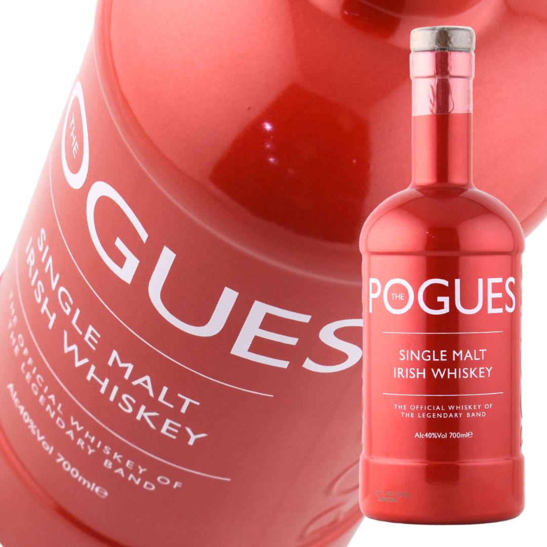 ■容量：700ml ■アルコール度数：40度 ■蒸留所：グレート・ノーザン・ディスティラリー（アイルランド） ■カスク：バーボンカスク ■テイスティングノート ・アロマ：ほどよい塩味に少しだけスミレの香り。同時に、炒ったナッツの香ばしいアロマと、キャラメル菓子やチョコレートでコーティングされたピーナッツのようなウキウキする甘み。 ・味わい：ウッディーなニュアンスのスパイスとシナモンが少々。チョコレート・コーティングされたピーナッツ、ゴマ菓子、ヌガー、マシュマロ ・フィニッシュ：深みと同時に円熟味を感じることができる ■商品説明： 浮かれ騒ぎに馬鹿騒ぎ。酔いどれの反逆者、現代最高の抒情詩人、シェイン・マガウアン率いるポーグスの公式アイリッシュウイスキー第二弾。2019年のクリスマスに英国で発売された赤いボトルが印象的なウイスキーは、ケルティック・パンクの反骨精神あふれるユニークなアイリッシュ・シングルモルトです。THE POGUES,アイリッシュ,ウイスキー,ウィスキー,シングルモルト,700ml,40,贈り物,ギフト,プレゼント,誕生日,ハイボール,公式