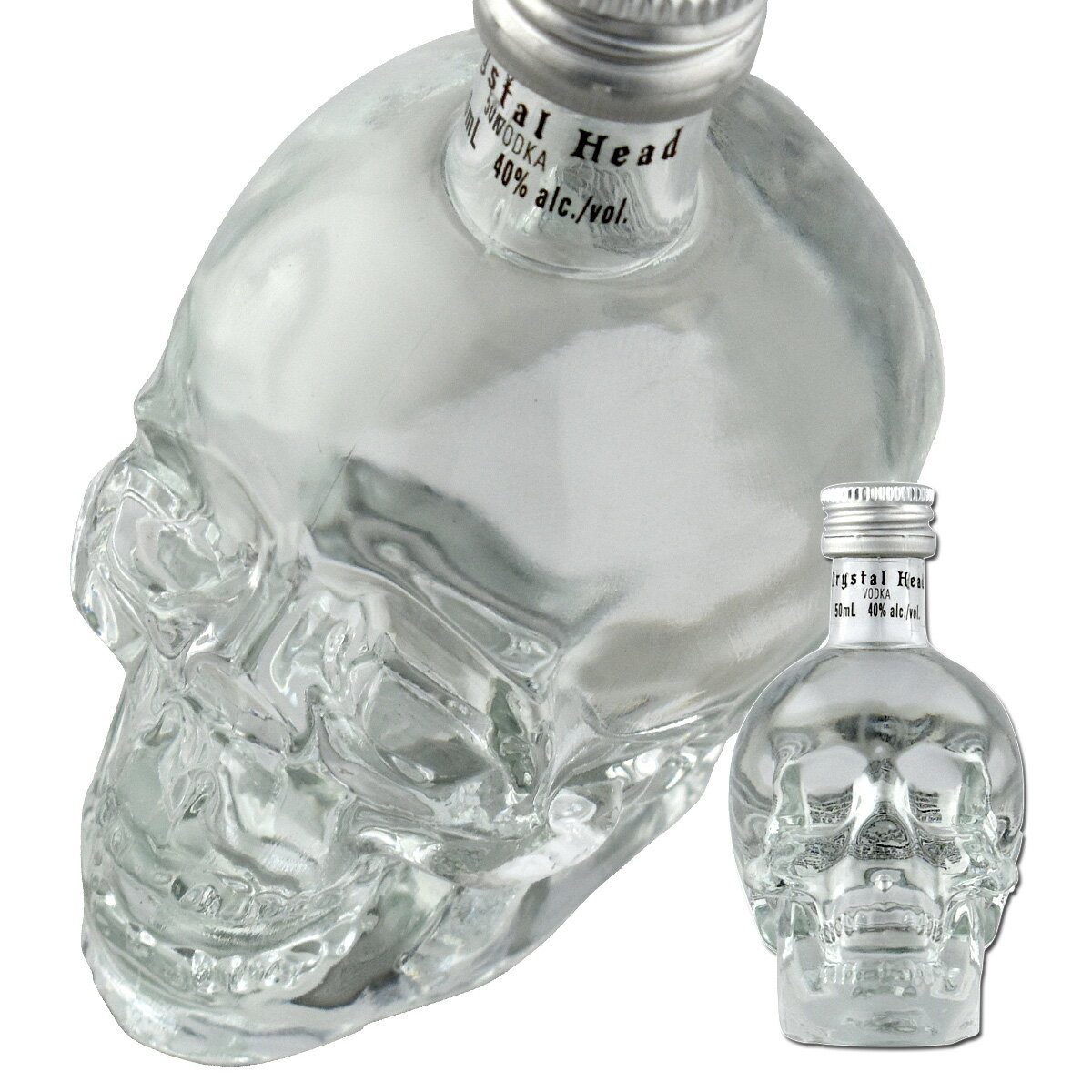 ウォッカ 40度 クリスタルヘッドウォッカ ミニチュア 50ml 1本 ドクロ スカル 髑髏