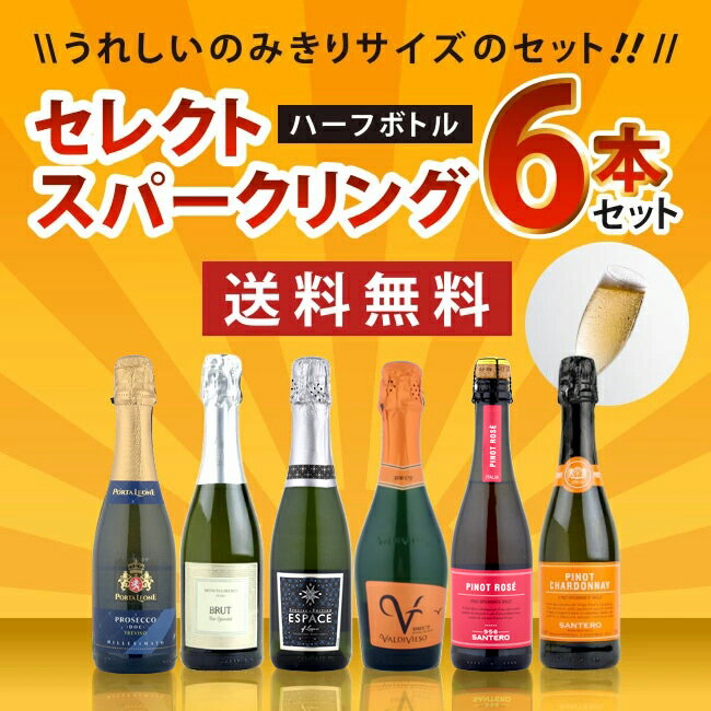 ワインセット セレクト スパークリング ワイン ハーフサイズ 6本セット 375ml ハー...
