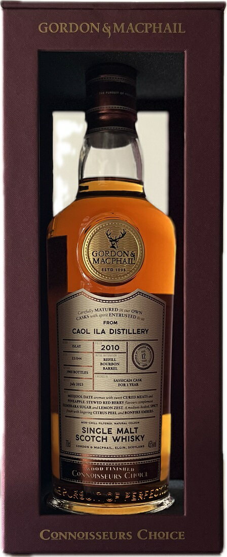 ウイスキー 45度 カリラ 2010 12年 サシカイアフィニッシュ ゴードン＆マクファイル コニサーズチョイス 700ml 1本 正規