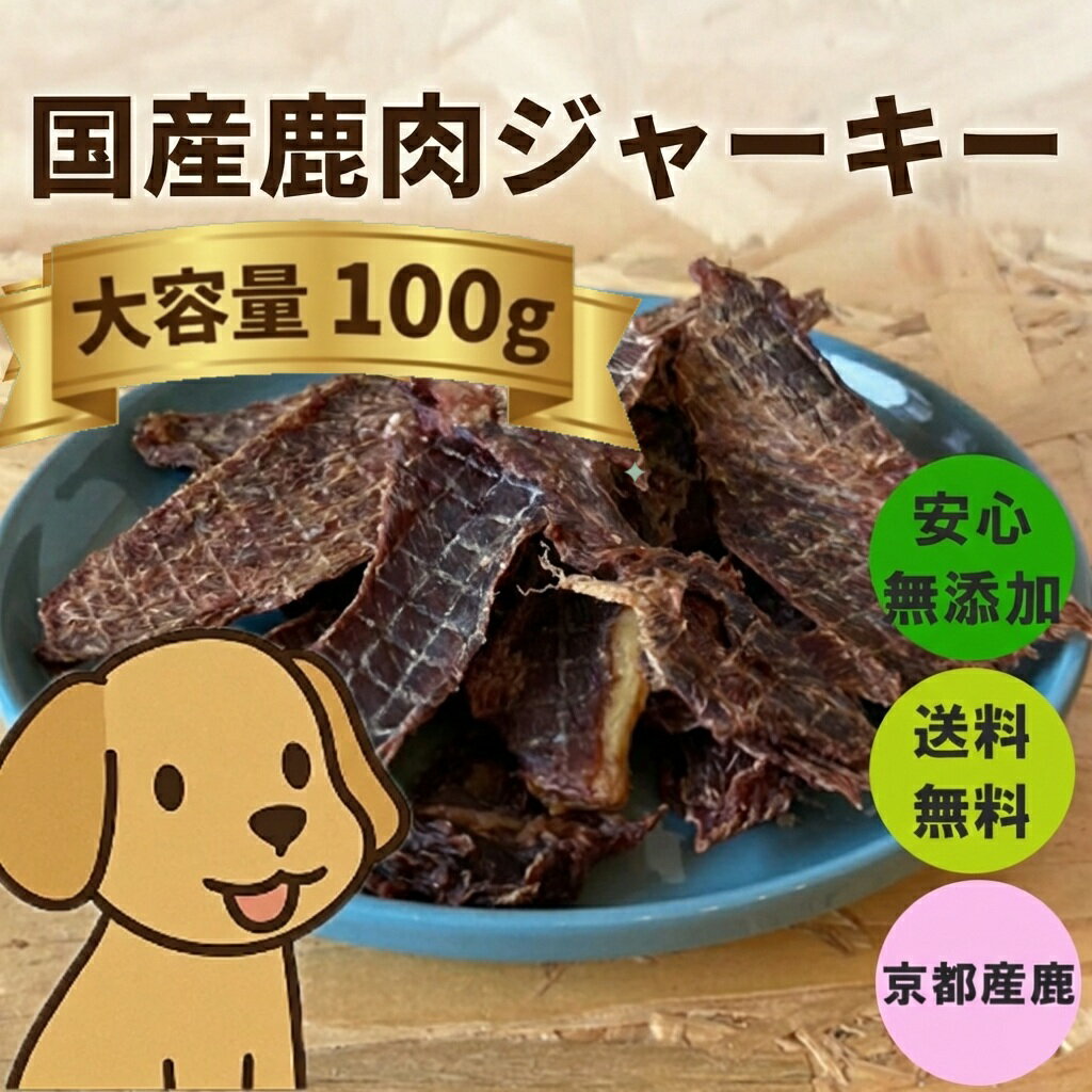 舞鶴ジビエ工房 無添加鹿肉ジャーキー(100g) / わんちゃんおやつ（送料無料のお得パック）クリックポスト メール便