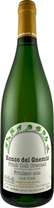 〇ロンコ デル ニエミツ フリウラーノ サン ズアン  750ml 白Ronco del Gnemiz Friulano San Zuan