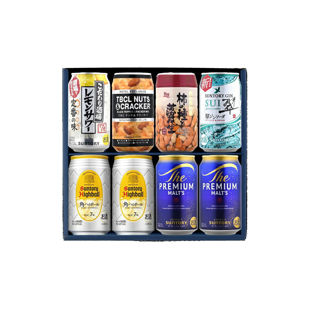 酒宝庫 MASHIMOのお中元 夏ギフト缶ビール 缶ハイボール 350ml缶×6本 ＆ おつまみ SET 居酒屋おつまみセット サマーギフト A-8｜アングル2