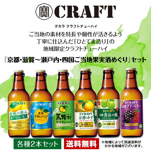 宝酒造 寶クラフトチューハイ 京都・滋賀〜瀬戸内・四国ご当地果実酒めぐり 330ml×12本セット 送料無料 寶CRAFT