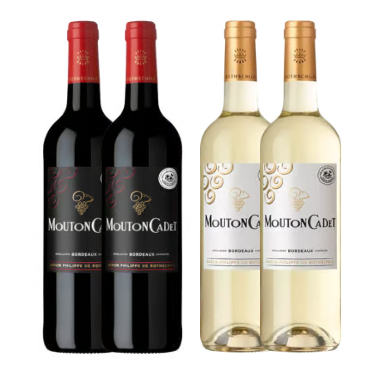ワインセット ムートンカデ ルージュ＆ブラン 赤・白 2種アソート 750ml×各2本 計4本セット 送料無料