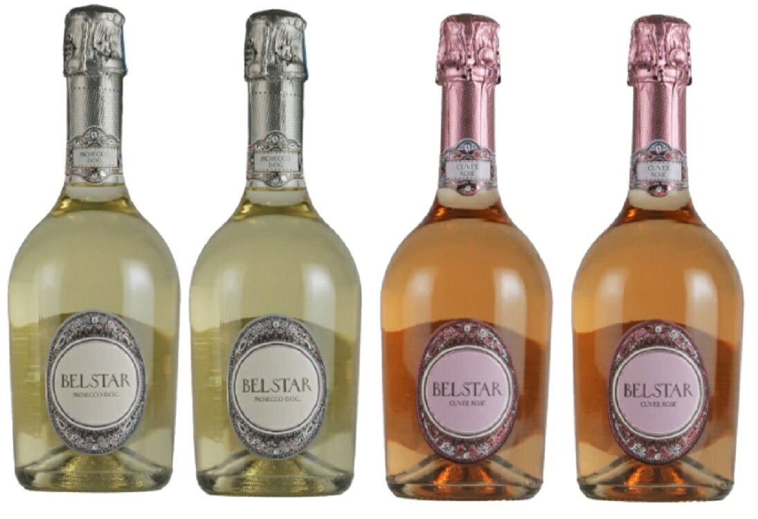 ワインセット ビソル ベルスター アソートセット 白×2&ロゼ×2 4本セット 750ml 白泡 ロゼ泡 送料無料 スパークリングワイン,ワインセット,白泡,ロゼ泡,ビソル,イタリア