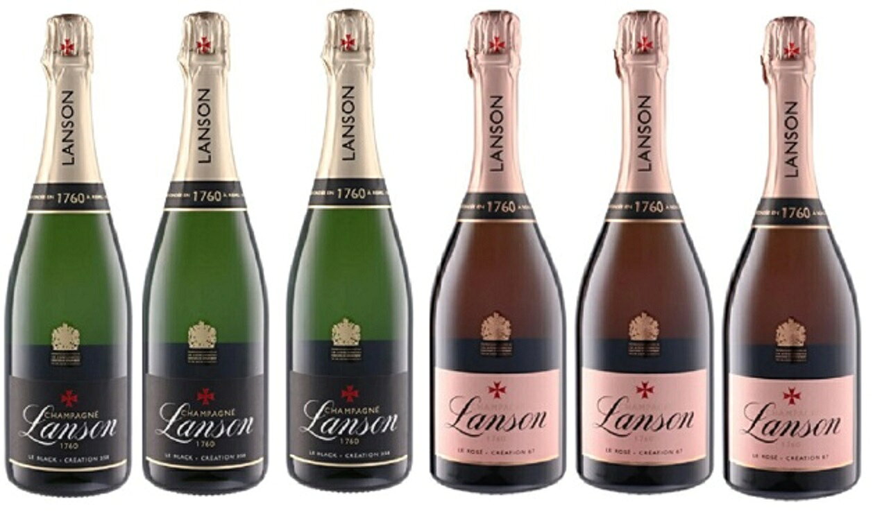 ワインセット ランソン ブラック クリエイション&ロゼ アソートセット 750ml×6本セット 白泡 ロゼ泡 送料無料