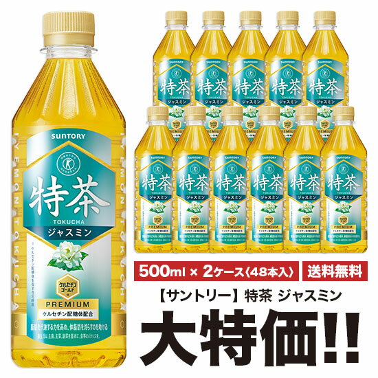 特茶 サントリー 伊右衛門 特茶 ジャスミン 500ml×24本入 ペット 2ケースセット [計48本] 送料無料