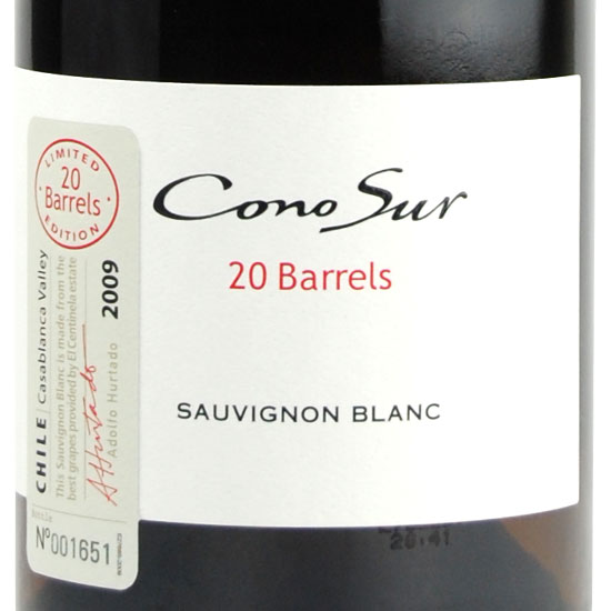 コノスル / 20バレル　リミテッド　エディション / 　ソーヴィニヨン　ブラン　[2023]　750ml・白　【Cono Sur】 Sauvignon Blanc 20 Barrels Limited Edition mashimo-10000254 酒宝庫 MASHIMO サンプル画像2