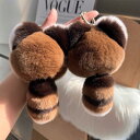 おもろい レッサーパンダ かわいい ミニチュア グッズ ストラップ キーホルダー お祝い プレゼント ギフト ファー オシャレ 秋冬 もこもこ バッグチャーム