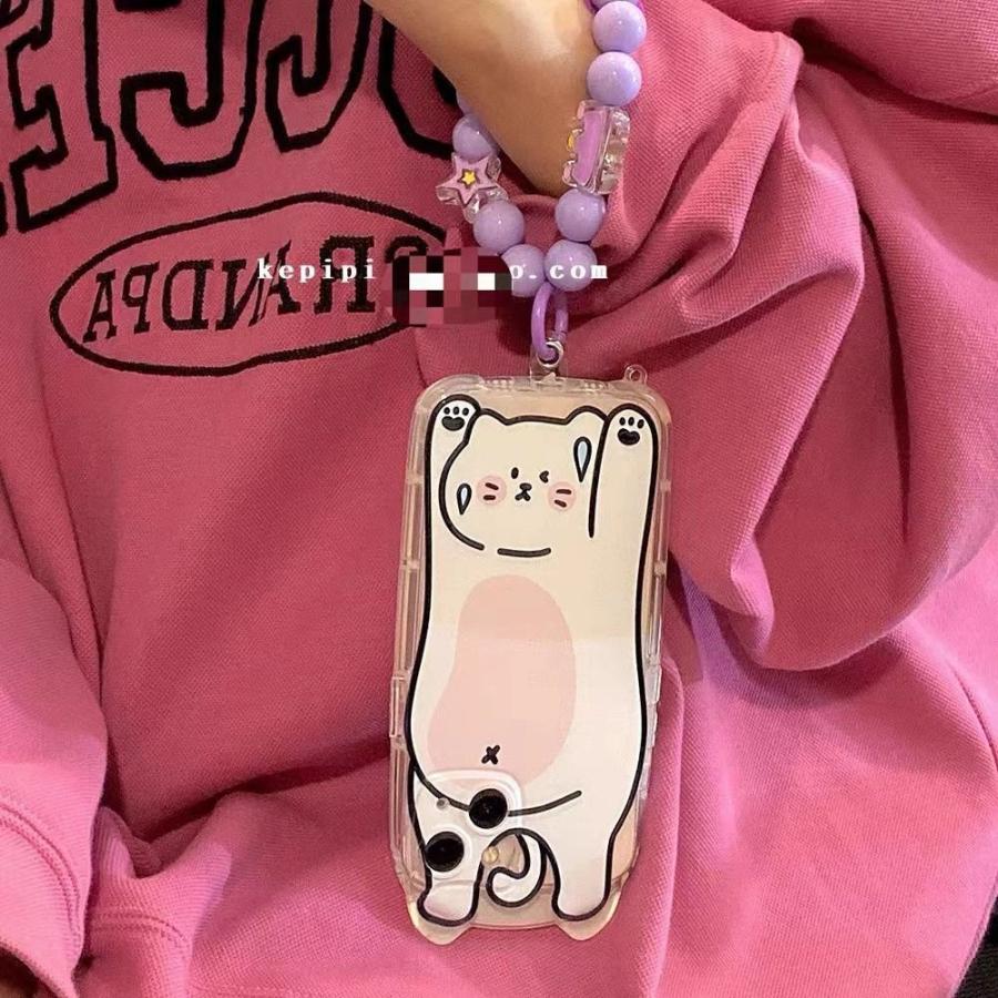 Rakuten - スマホケース iPhone11カバー ストラップ ケース おしゃれ ネコ 猫 吊り下げ 面白い 携帯 iPhone 12 13 アイフォンケース かわいい ホワイト