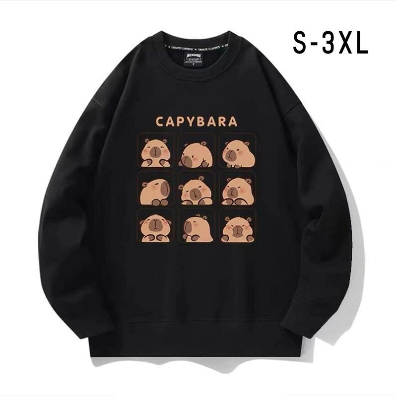 トップス 男女兼用 レディース メンズ パーカー トレーナー Y2Kスタイル ゆったり 平成レトロ 平成pop カピバラ 韓国風 オーバーサイズ グッズ