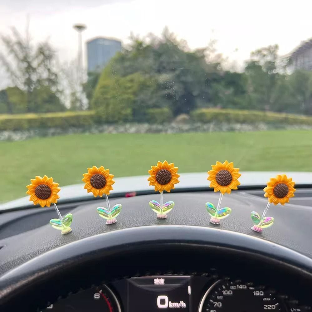 車飾り 可愛い 10個セット 両面テープ付き カーアクセサリー 車内装飾 インテリアー 車飾り 置物 ホワイト バイク 自転車 装飾 おしゃれ 飾り物 樹脂製 ミニサイズ 可愛い 贈り物 プレゼント ビール お酒 盆栽 植物 ひまわり 向日葵の商品画像 2