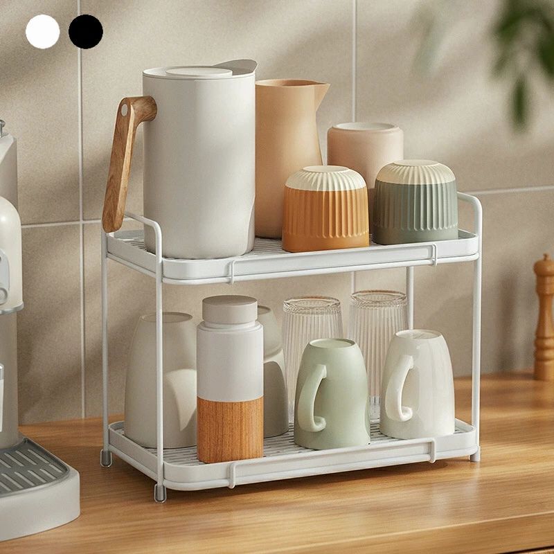 Rakuten - コップ 収納 カップラック 食器 水切りラック 2段 コップスタンド カップ乾燥 カップ収納 水切り お皿ラック 省スペース キッチン収納用