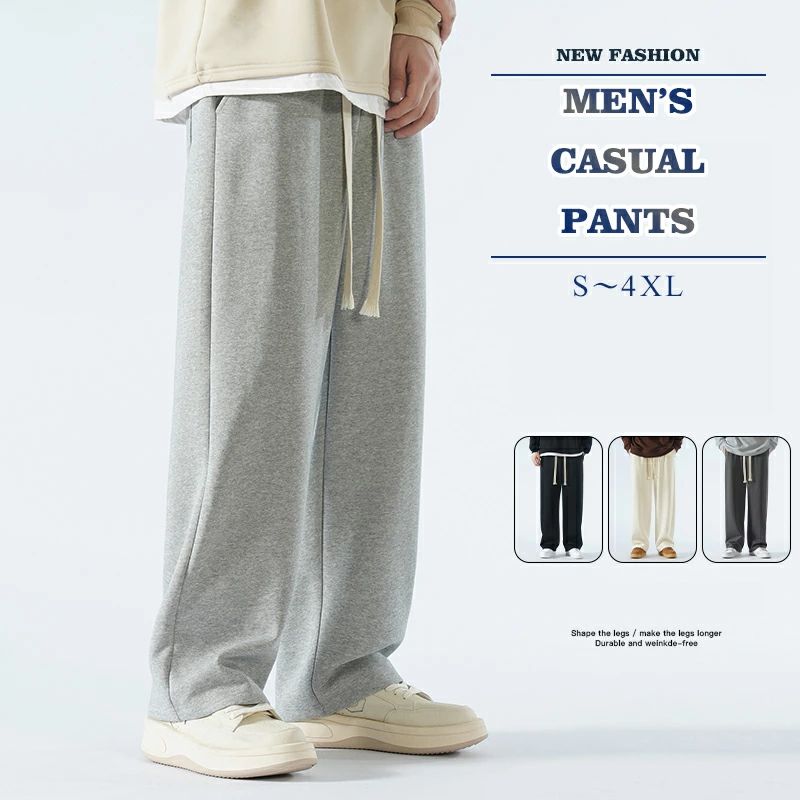 樂天商城 - スウェットパンツ ワイドパンツ アクティブボトムズ メンズ ロングパンツ ルーズ イージーパンツ ウエストゴム調整 大きいサイズ ラウンジパンツ 春秋 軽量 通気性よい チノパン コーデやすい シンプル トレーニング 通勤通学 サ