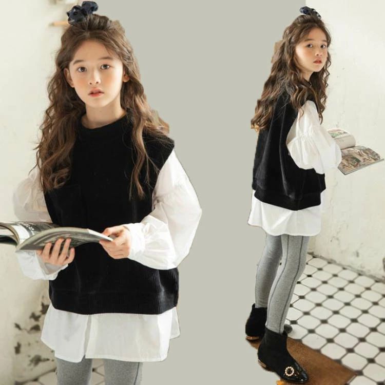 Rakuten - 子供服 セットアップ キッズ 女の子 長袖 春秋 上下セット Tシャツ ブラウス ロングパンツ 長ズボン ジュニア おしゃれ 可愛い カジュアル 新品