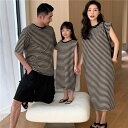 親子 ペアルック tシャツ ワンピース ボーダー ペア 夏服 親子コーデ 赤ちゃん 親子ペアルック ペアtシャツ 半袖 コーデ 夏 家族 お揃い tシャツ ブラ...