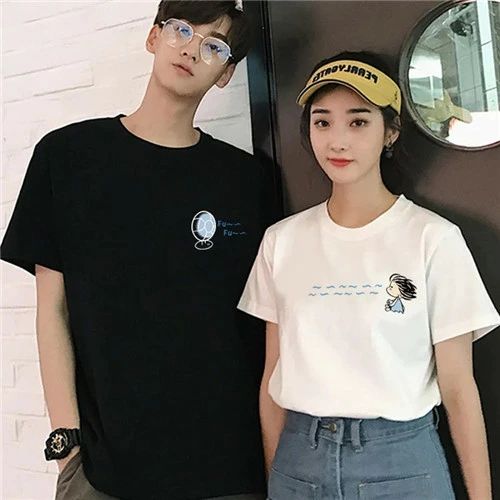 樂天商城 - カップル ペア tシャツ ブランド ペアルック カップル 春夏 服 メンズ tシャツ 半袖 レディース おしゃれ ペアルック tシャツ 可愛い 綿 カップル お揃い プレゼント 夫婦 tシャツ おもしろ カップル 友達 オシャレ ギフト ペア カップル