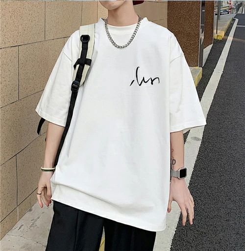 Rakuten - tシャツ 半袖 メンズ ブランド 綿100% シンプル カジュアル 大きい 吸汗速乾 u首 ゆったり 韓国 高校生 Tシャツ ファッション ビッグシルエットおしゃれ ビッグtシャツ コットン 韓国服 おうちコーデ ニュートラルカラー ユニセックス 黒/ブ