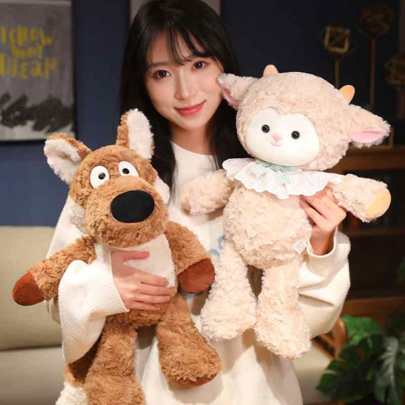 Rakuten - 50CM 小狼 ヒツジ匹 ぬいぐるみ 誕生日プレゼント バレンタインデー 抱き枕 子ども 誕生日 プレゼント やわらかい かわいい に伴う
