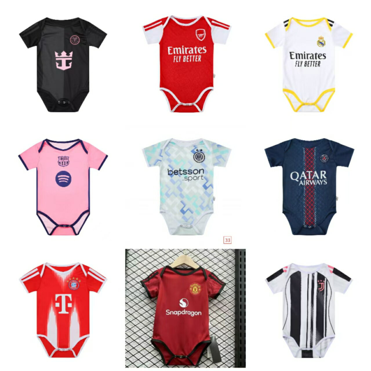 Rakuten - 2526 シーズン新作！ベビー ボディスーツ パリ ベビー服 world cup ロンパース ベビー アルゼンチン マンチェスター・ユナイテッド レアル・マドリード UEFAチャンピオンズリーグ肌着 女の子 男の子 インナー ベビー用品 下着 出産祝
