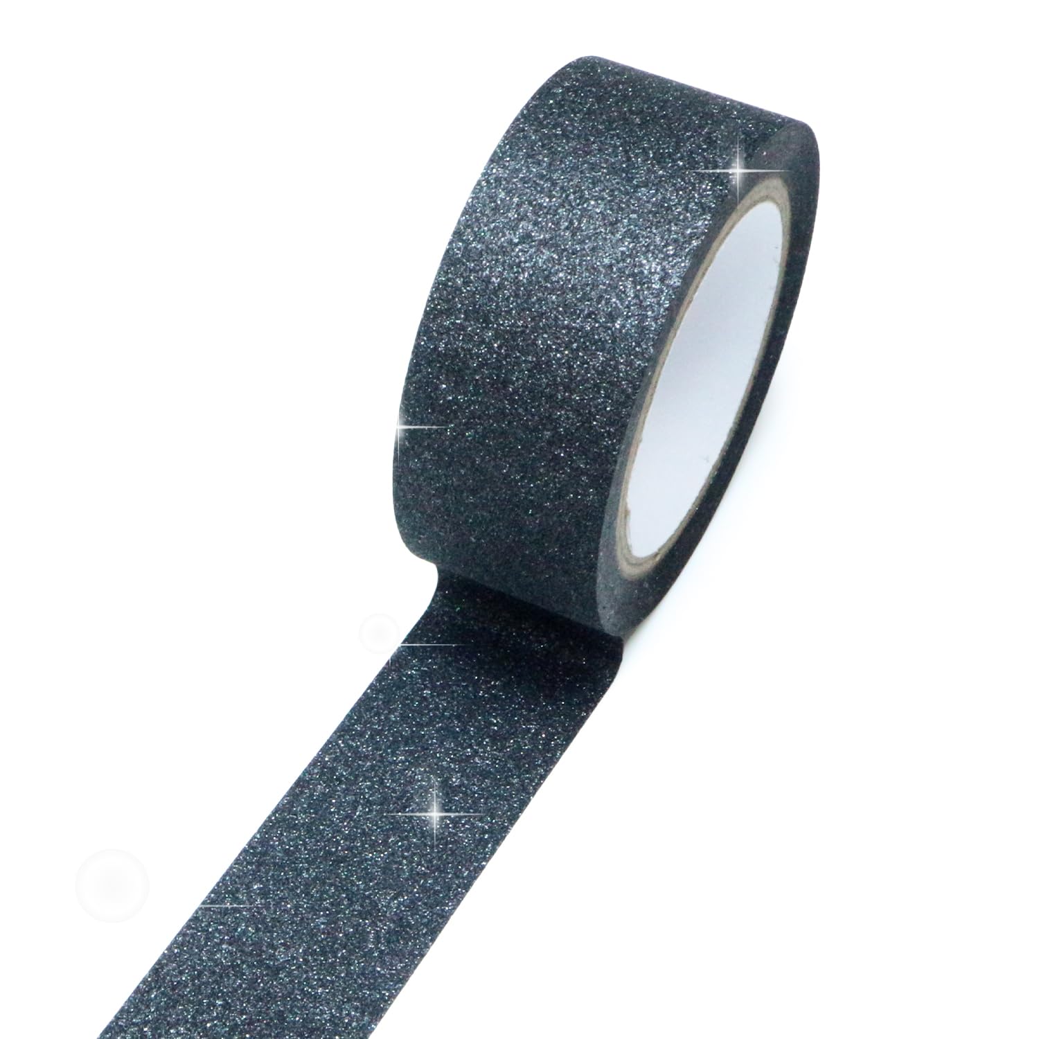 グリッターテープ ブラック 細かいラメ キラキラ デコレーション ラッピング シール プレゼント 1巻 幅約15mm×長さ約5m きらきらぷんぷん丸 GT-02...