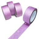 グリッターテープ ピンク 細かいラメ キラキラ デコレーション ラッピング シール プレゼント 4巻 幅約15mm×長さ約5m きらきらぷんぷん丸 GT-034