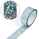 ホログラムロールテープ 星(約15mm×5m)1巻 粘着あり デコレーション ラッピング キラキラ きらきらぷんぷん丸 HG-072