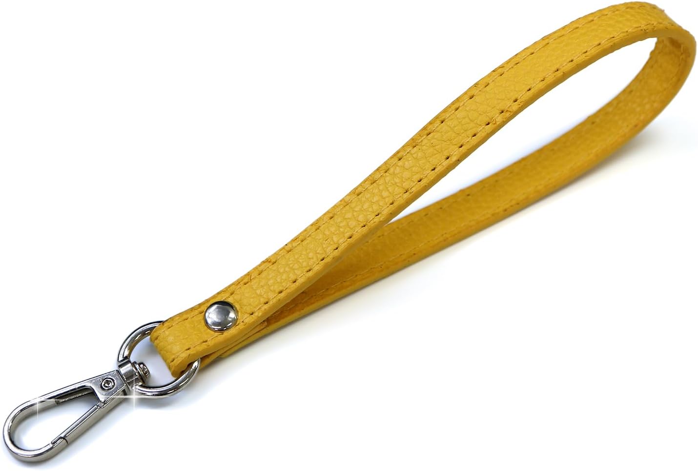[きらきらぷんぷん丸] レザーストラップ【黄色 イエロー】 ハンドストラップ 革 携帯 スマホ カメラ 落..