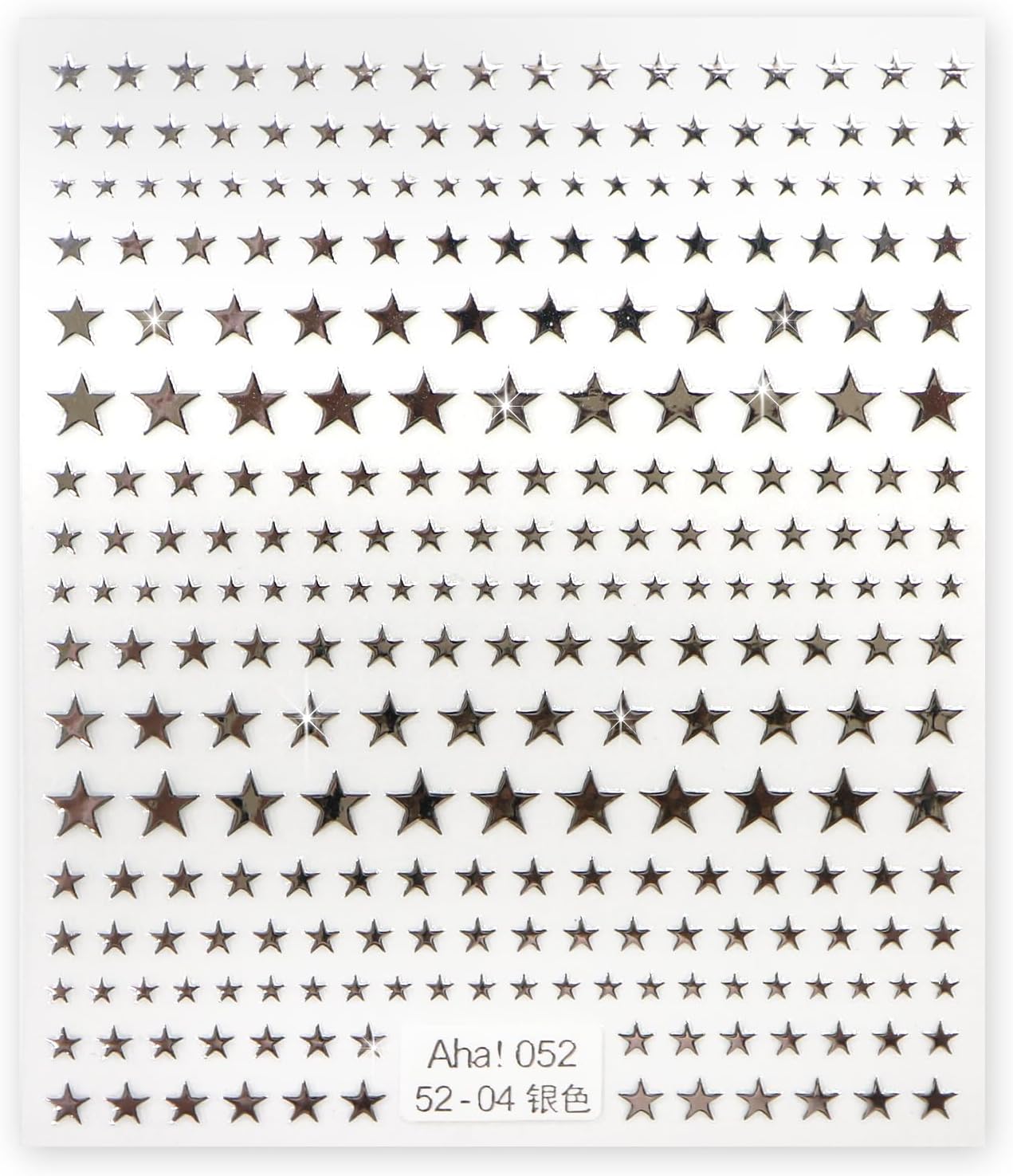 ネイルシール 星 スター 銀 【1シート入り】 シルバー ネイルステッカー 貼るだけ ネイルアート セルフネイル デコレーション きらきらぷんぷん丸 NAS-002