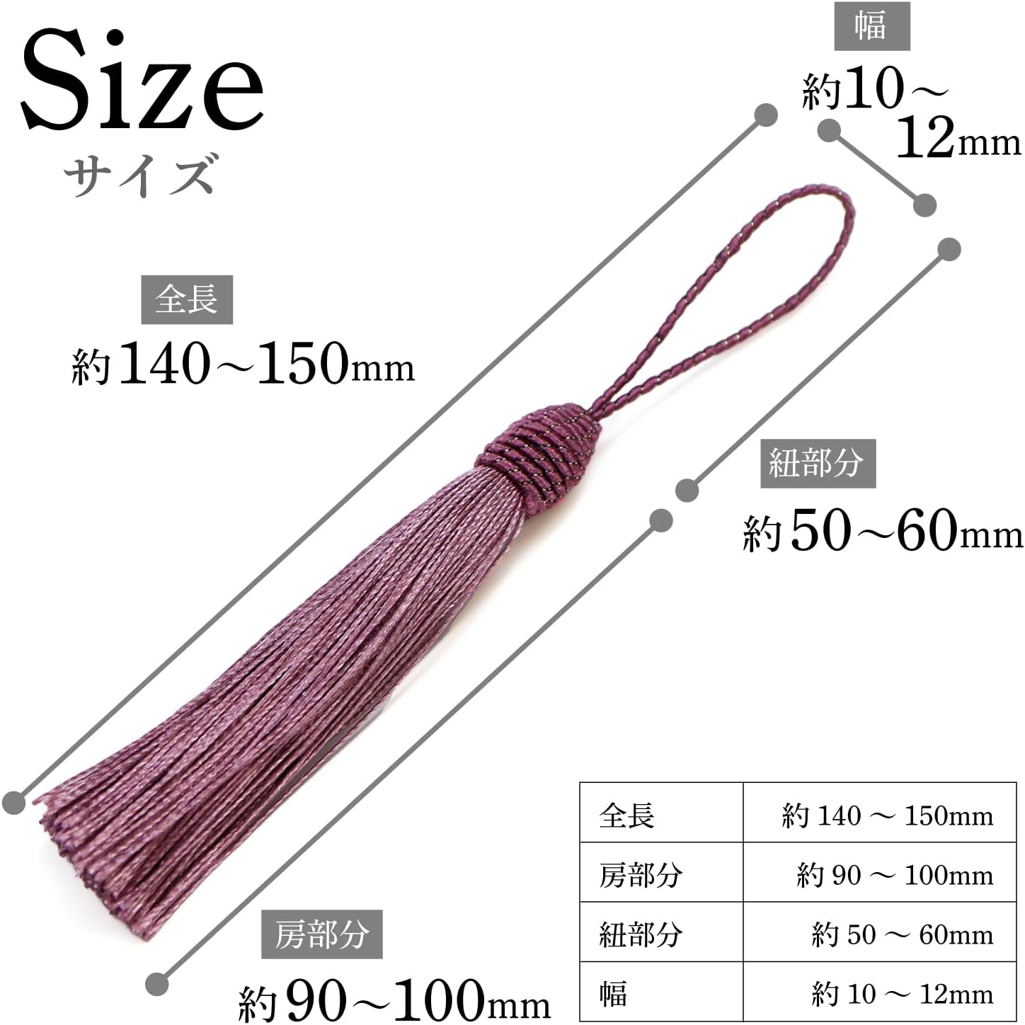 タッセル ライトパープル 10本セット 手芸 装飾 ハンドメイド アクセサリー ストラップ フリンジ きらきらぷんぷん丸 TSL-005 mask-honpo-10002355 マスク本舗 サンプル画像3