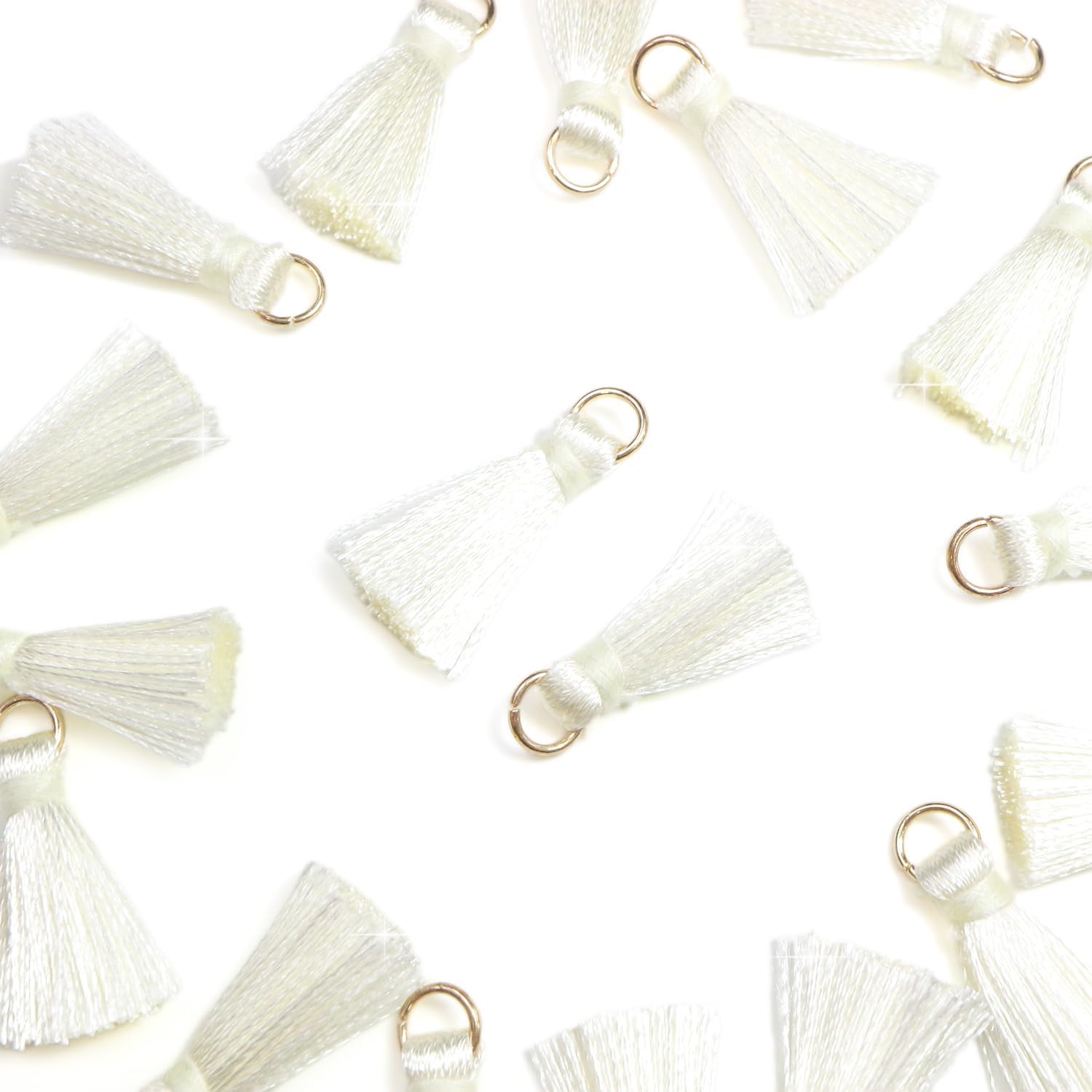 ミニタッセル アイボリー【20個入り】 手芸 装飾 フリンジ チャーム ミニ ハンドメイド アクセサリー ..