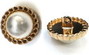 パールボタン 装飾 【チェーン風 ゴールド】 ホワイト 白 ビジュー 飾り 縫製 袖口 6個入り 【20mm】 きらきらぷんぷん丸 B-128