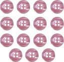 四つ穴ボタン ツヤあり 【ピンク】 ボタン 光沢 カラーボタン シャツボタン 15個入り 【11.5mm】 きらきらぷんぷん丸 B-761